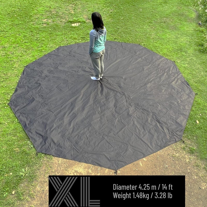 Preself Full Footprint for Tipi Hot Tent T3 XL, Ground Sheet Mat, Tent Floor, Waterproof Camping Tarp - Image 3
